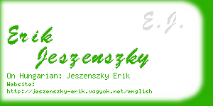 erik jeszenszky business card